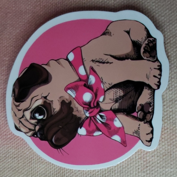 (K) Pug Dog Sticker Doggie Dog Mom Puppy - Picture 1 of 5